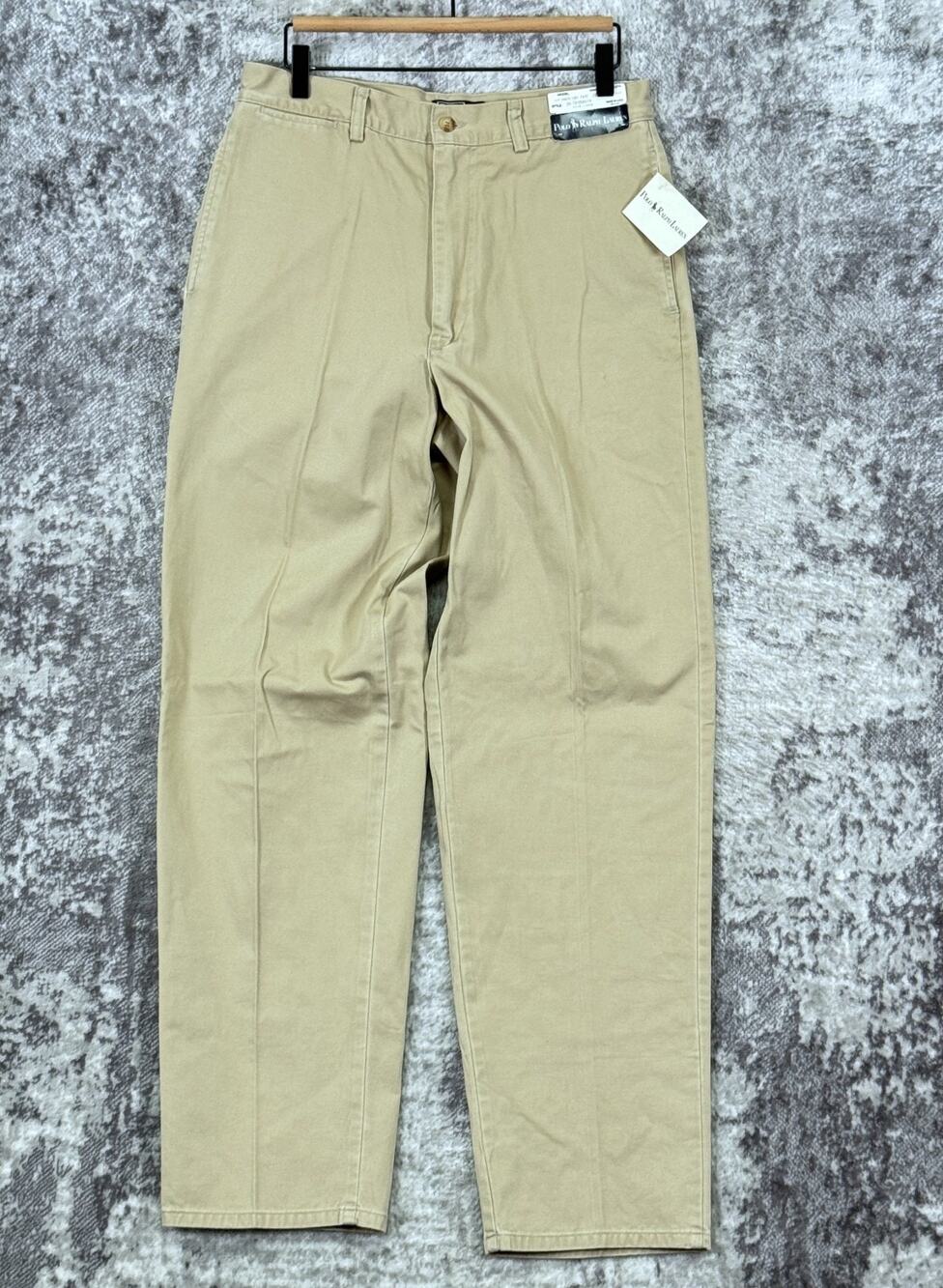 New Vintage Polo Ralph Lauren Chino Trouser Pants 32 x 32 Mens Made USA